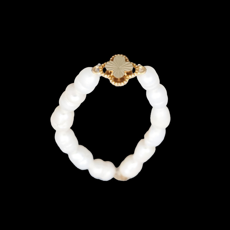 انگشتر طلا 18 عیار زنانه ناریا مدل Vela Pearl سایز 55