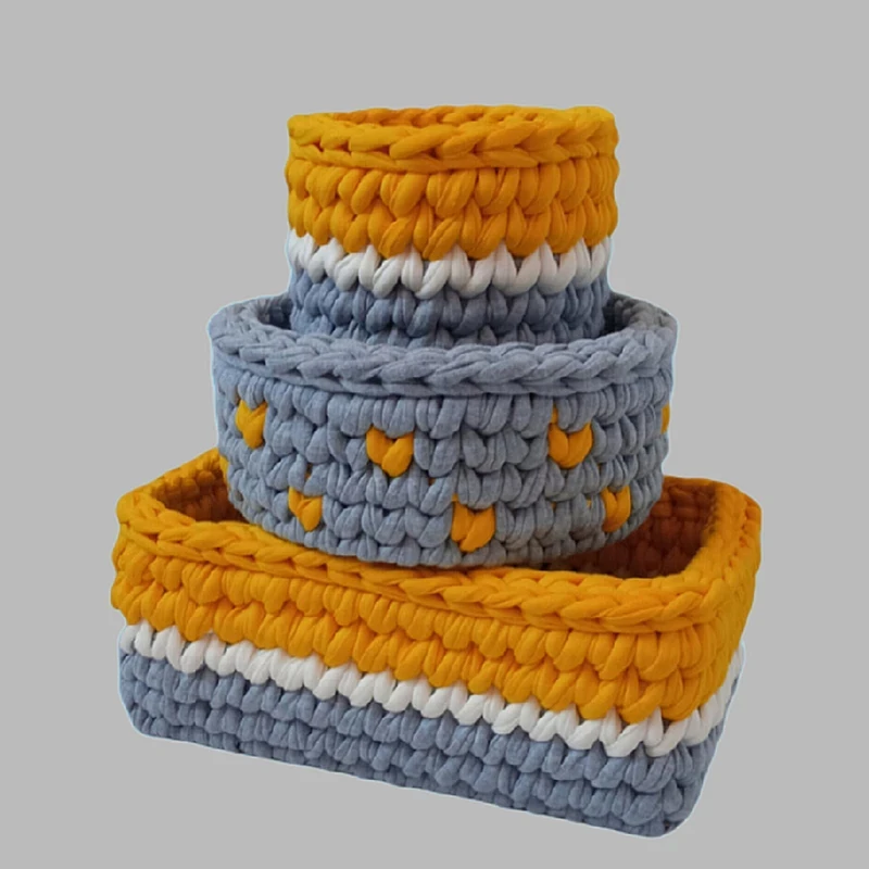 سبد قلاب بافی تریکو مدل  سیسمونی  نوزاد کد 022 مجموعه 3 عددی