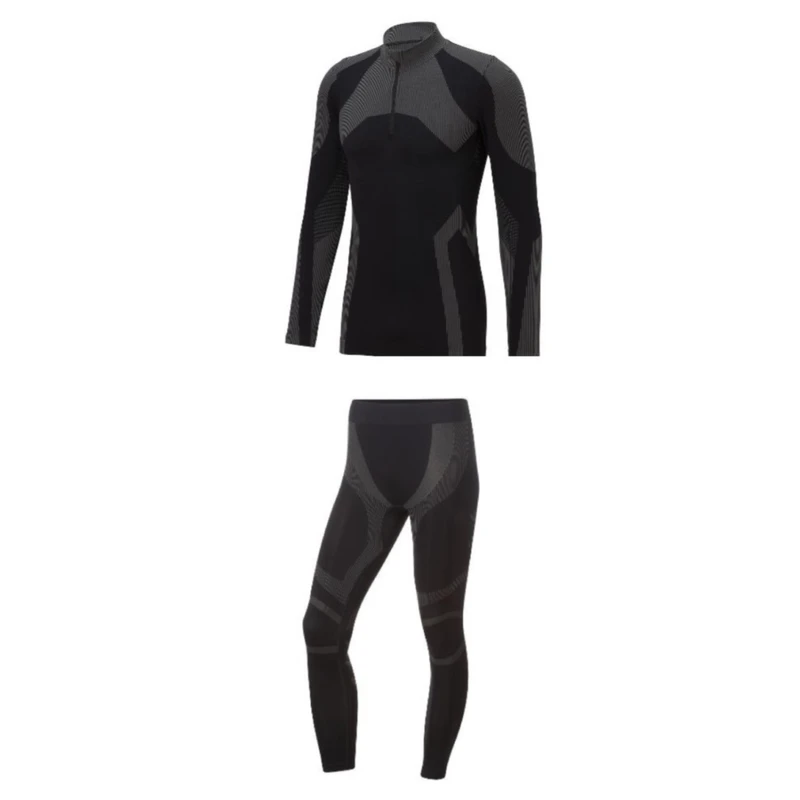 ست تی‌شرت و لگینگ ورزشی مردانه نیوسنشیال مدل بیس لایر نیم زیب 