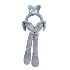 گوش گیر زمستانی دخترانه مدل پمپی عروسکی رنگ طوسی 