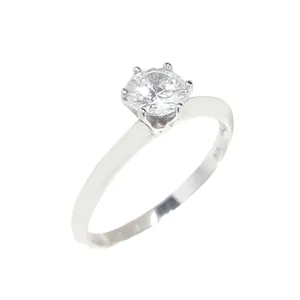 انگشتر نقره زنانه مدل سولیتر  کد 10074