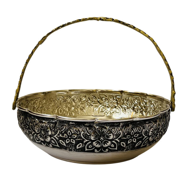 میوه خوری مسی مدل لب چین دسته دار کد ZH319.6  