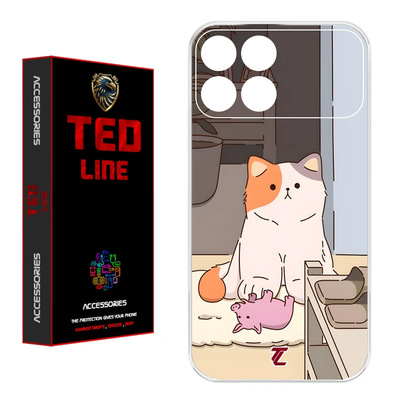 کاور تدلاین طرح گربه کد 1192 مناسب برای گوشی موبایل شیائومی Poco X6 Pro