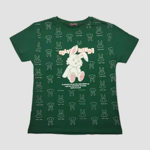 تی شرت آستین کوتاه زنانه مدل لاویز رنگ سبز