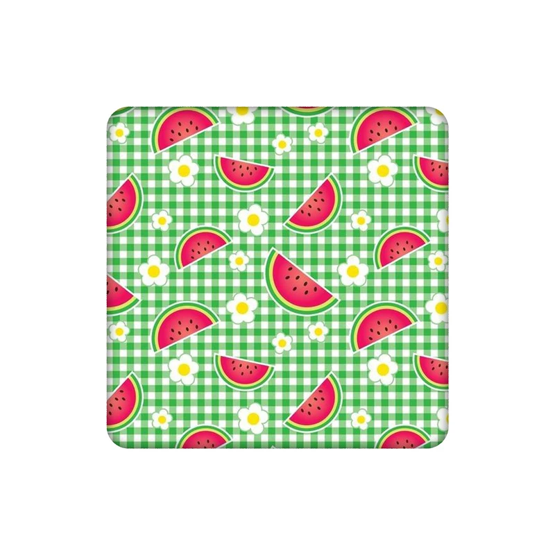 زیرلیوانی طرح چهارخونه هندونه ای کد 9458441