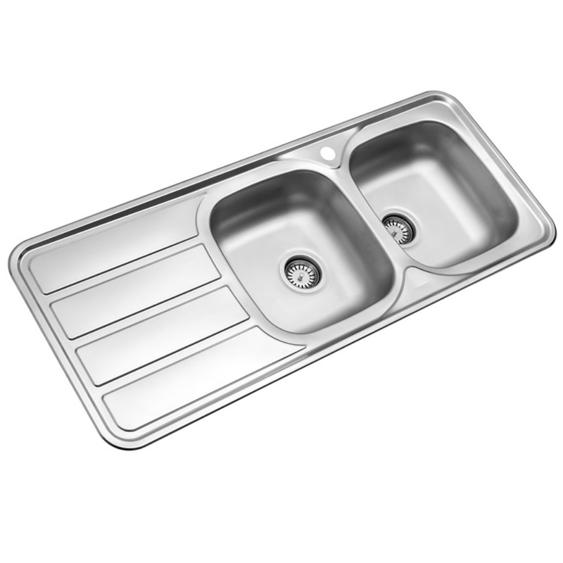 سینک ظرفشویی استیل توکار دو لگنه استیل البرز مدل 223