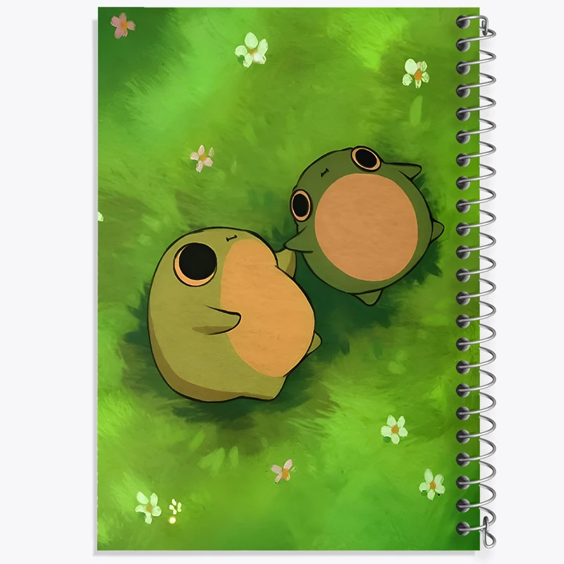 دفتر ژورنال نویسی 50 برگ خندالو مدل نقطه ای طرح قورباغه های بامزه کد F6145