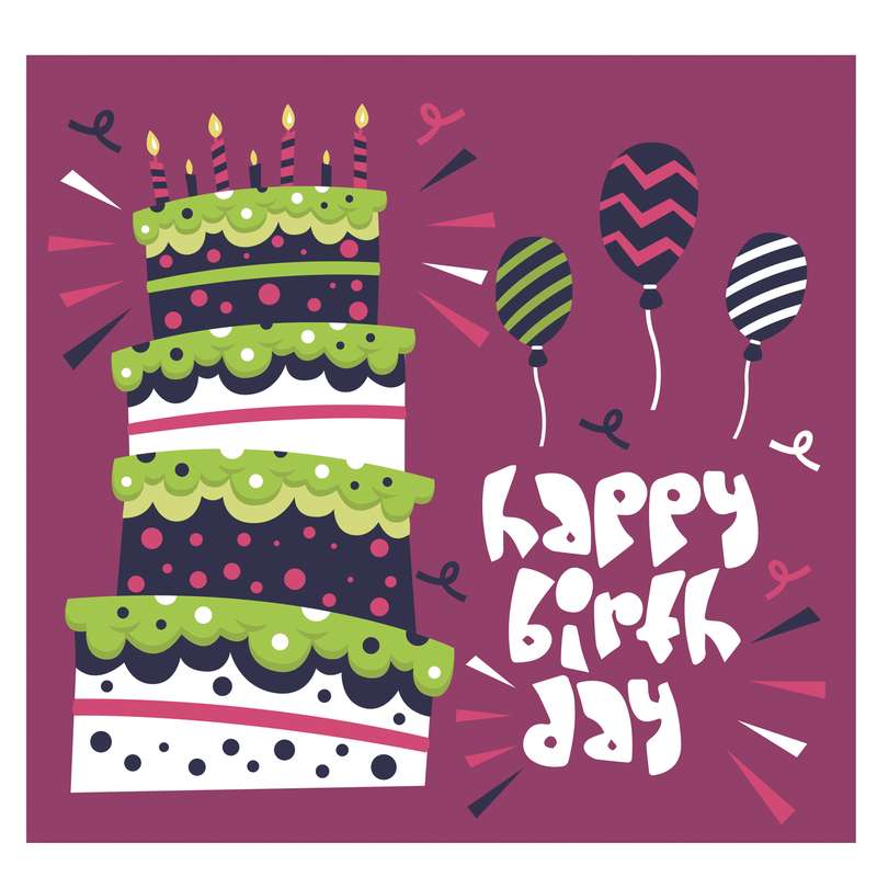 بنر تولد مدل بادکنک و کیک تولد کد 102200190