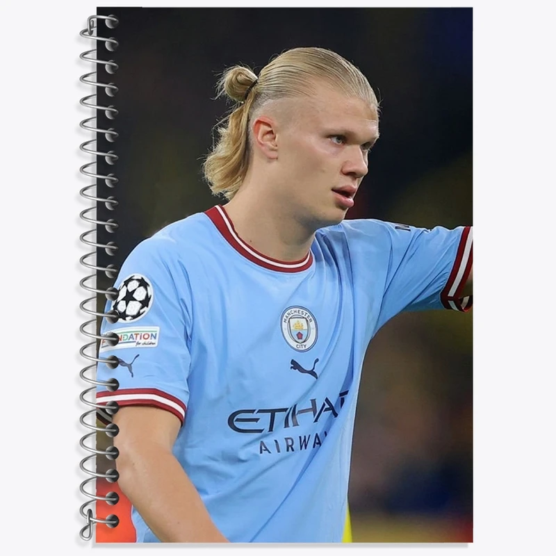 دفتر زبان 50 برگ خندالو مدل دو خط طرح ارلینگ هالند (Erling Haaland) کد 36369