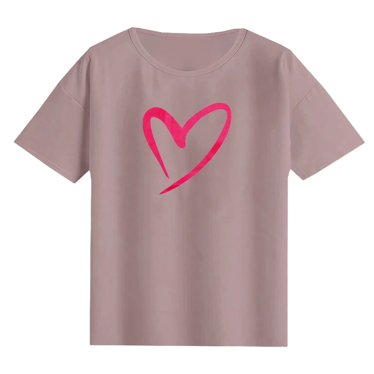 تی‌شرت لانگ آستین کوتاه زنانه مدل قلب کد A1083-C