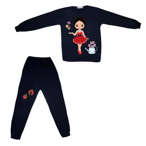 ست سویشرت و شلوار دخترانه مدل دخترک کفشدوزکی