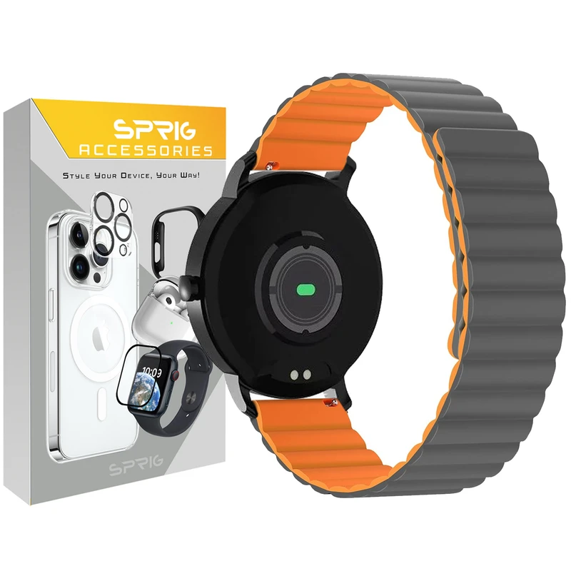 بند اسپریگ مدل magnetic silicon GRY مناسب برای ساعت هوشمند شیائومی Imiki TG1