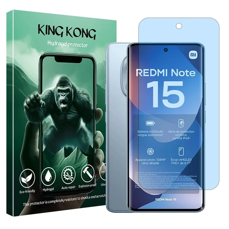محافظ صفحه نمایش آنتی بلو کینگ کونگ مدل هیدروژلی مناسب برای گوشی موبایل شیائومی Redmi Note 15 4G