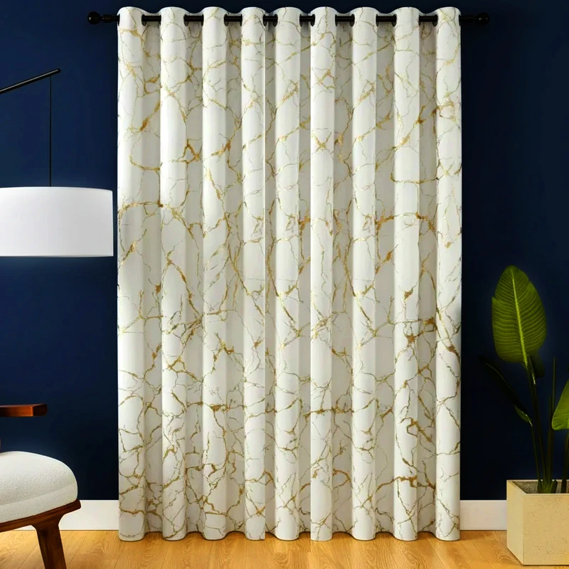 پرده پانچ تیکو دکو مدل مخمل هازان طلاکوب سوپر گلد سایز 280 × 300 سانتی‌متر