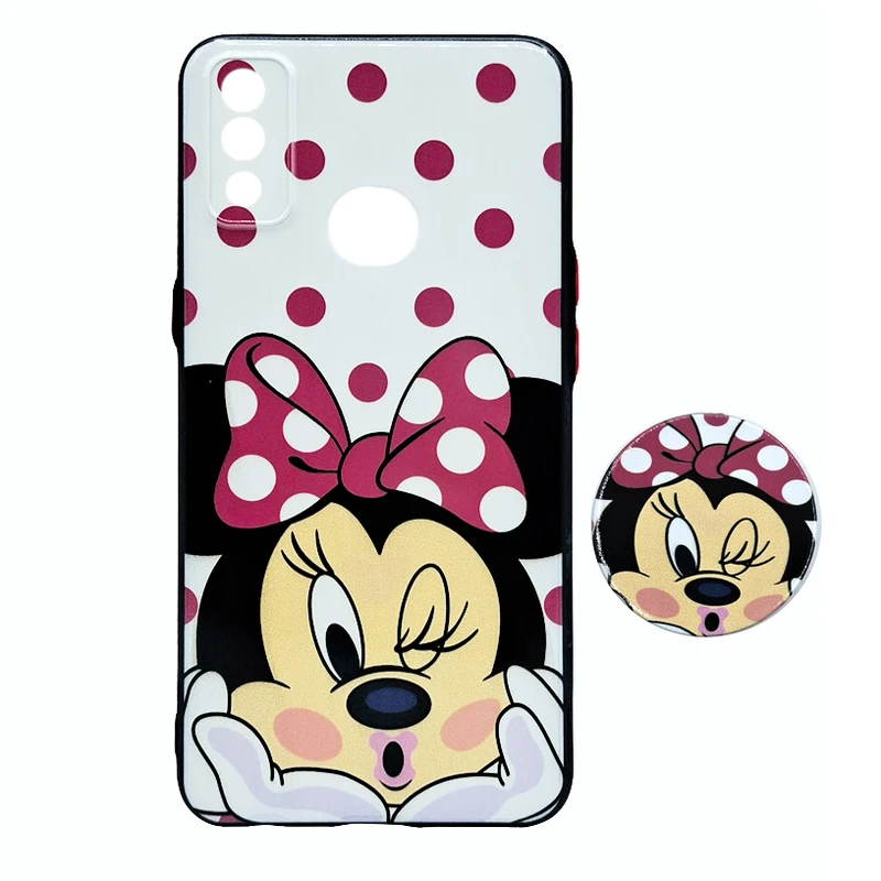 کاور مدل MINIKHALKHALI مناسب برای گوشی موبایل سامسونگ Galaxy A10s به همراه پاپ سوکت