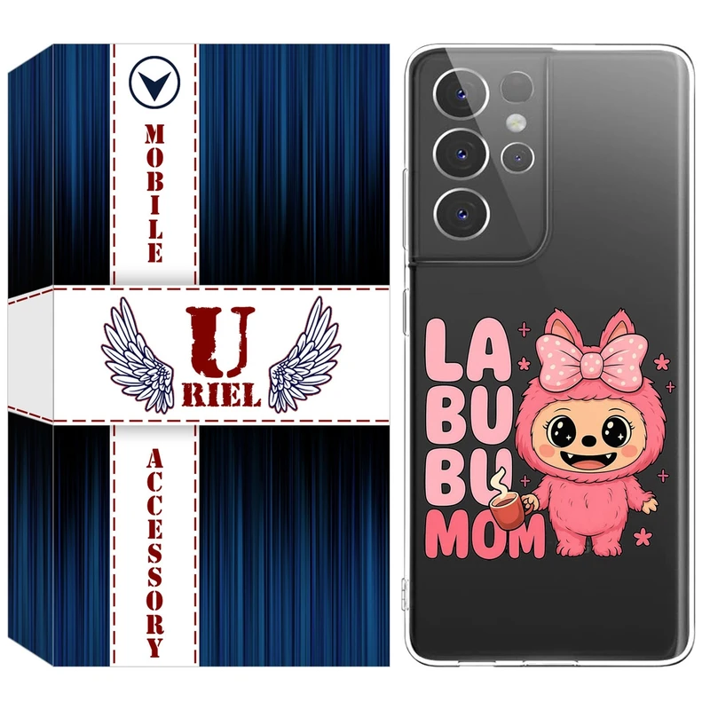 کاور یوریل مدل Clear کد 136 طرح لبوبو Labubu مناسب برای گوشی موبایل سامسونگ Galaxy S21 Ultra