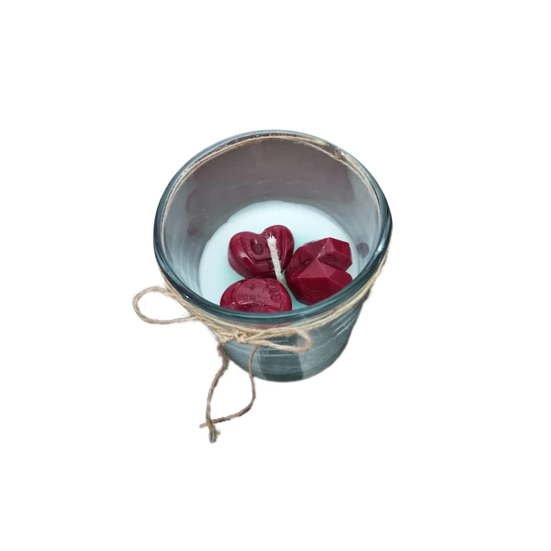 شمع لیوانی مدل قلب عاشقانه کد A03-C