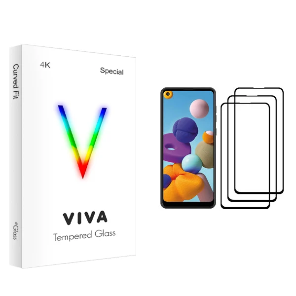 محافظ صفحه نمایش ویوا مدل 4K مناسب برای گوشی موبایل سامسونگ Galaxy A21 بسته سه عددی