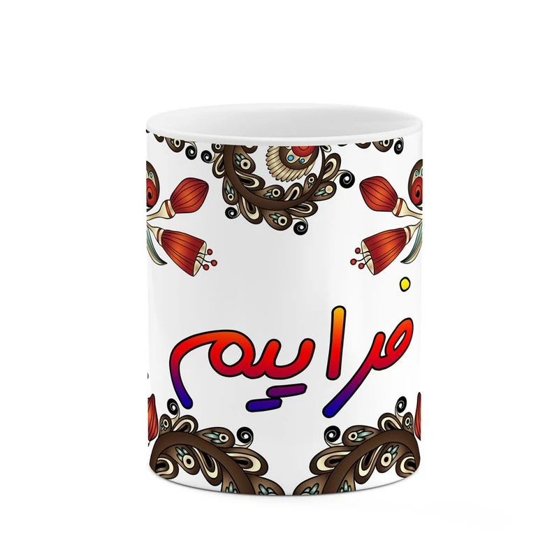 ماگ کاکتی مدل اسم فراییم طرح سنتی گل و بته کد mgh46335