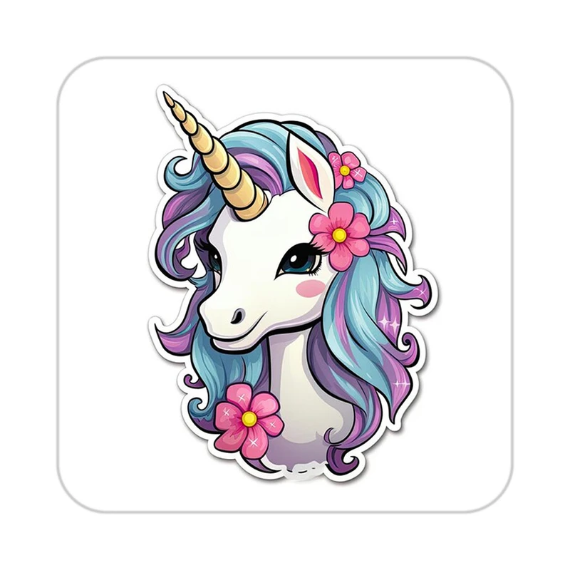 زیر لیوانی کاکتی طرح اسب تک شاخ و یونیکورن مدل mp30524