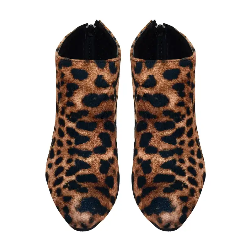 نیم بوت زنانه سیی مدل پلنگی استایل کد 1854