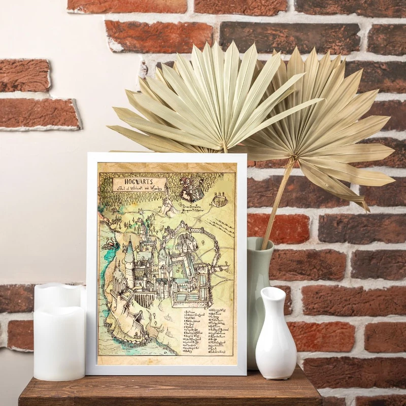 تابلو مدل هری پاتر طرح نقشه راهنمای هاگوارتز