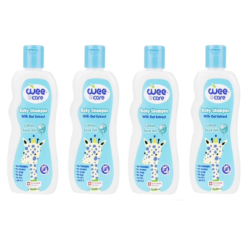 شامپو بچه وی کر مدل روغن پنبه دانه و عصاره جو حجم 200 میلی لیتر بسته 4 عددی