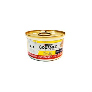 کنسرو پته گربه گورمت مدل Gold با طعم گوشت گاو وزن 85 گرم