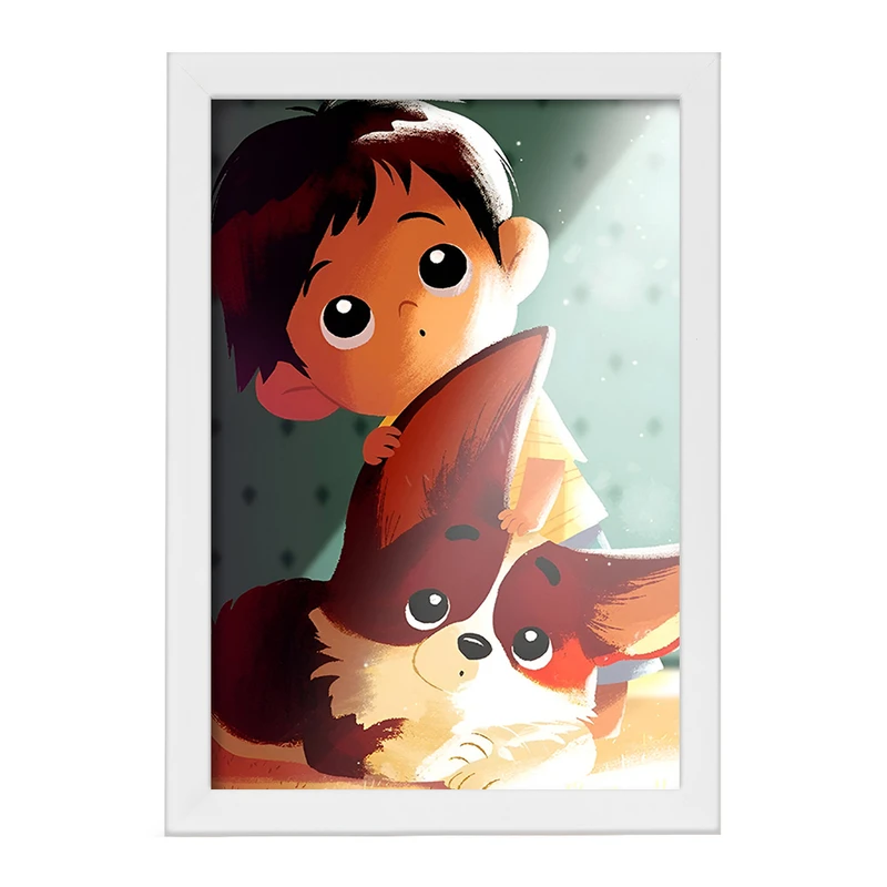 تابلو خندالو مدل پسر و روباه کد F10951