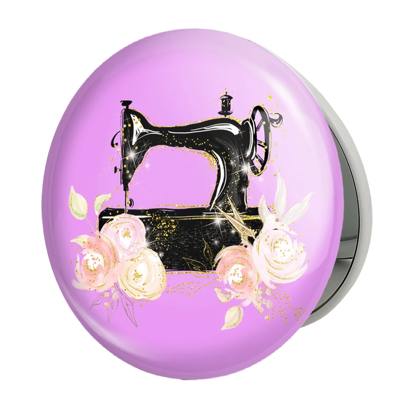 آینه جیبی خندالو طرح چرخ خیاطی مدل تاشو کد 28007 