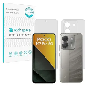 Rock space Resistant model transparent screen protector suitable for the Xiaomi Poco M7 Pro 5G mobile phone along with the phone back protector 