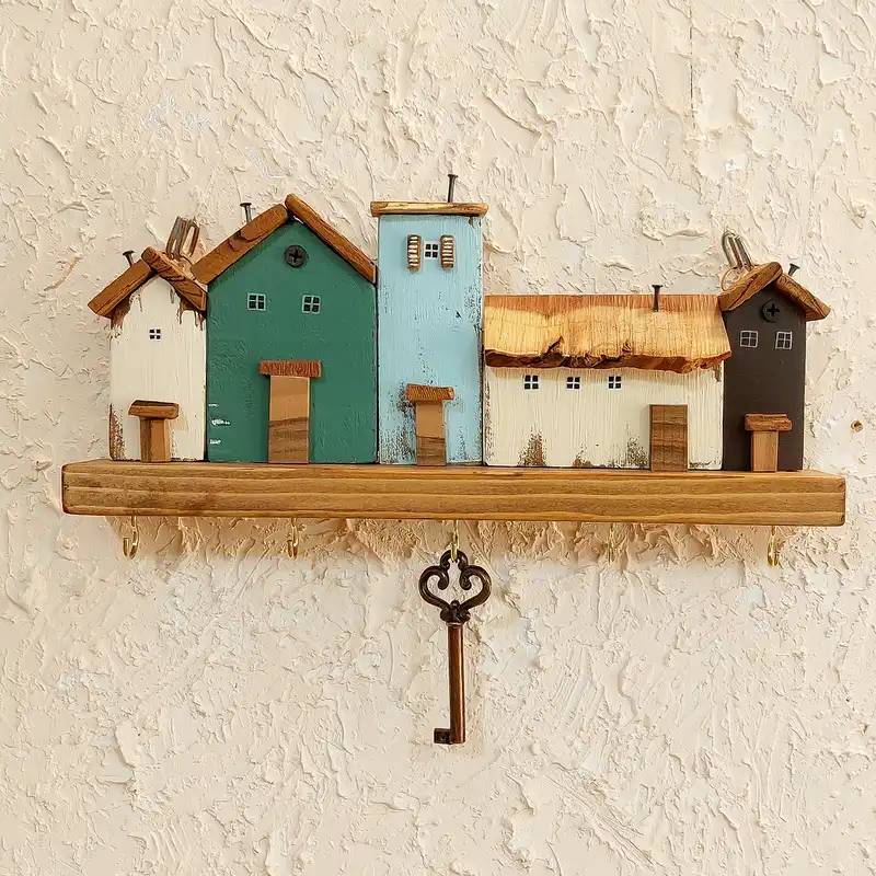 جاکلیدی چوبی مدل دهکده رویایی کد 5334