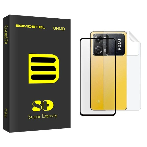 محافظ صفحه نمایش شیشه ای سوماستل مدل SD مناسب برای گوشی موبایل شیائومی Poco X5 Pro  به همراه محافظ پشت گوشی