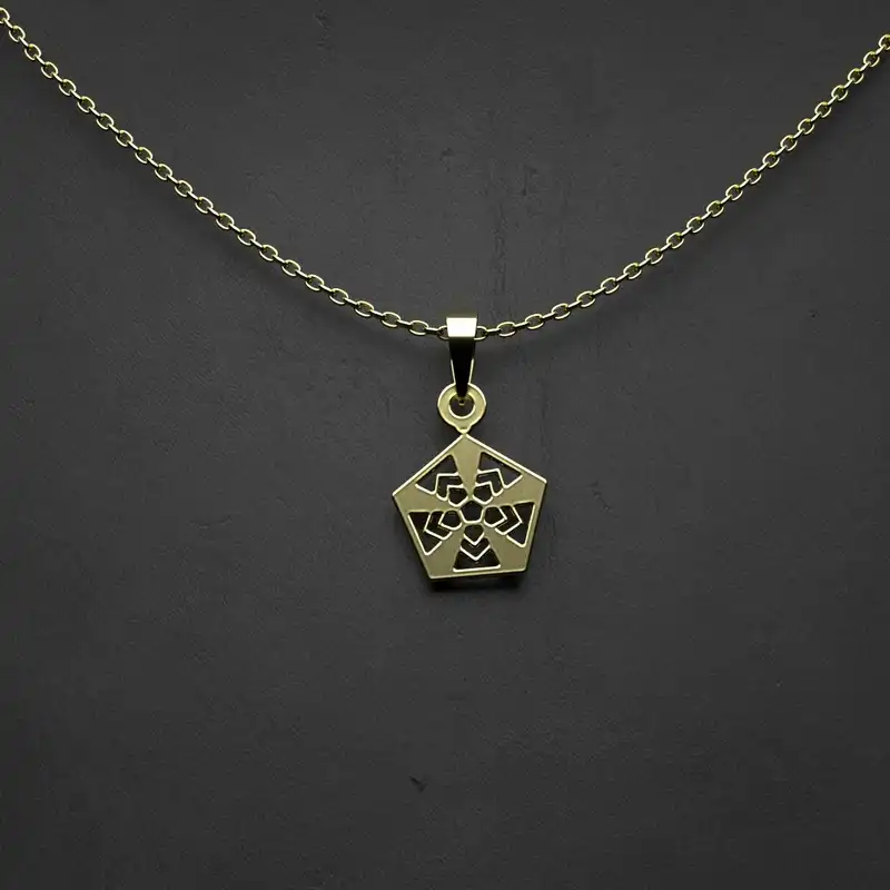 گردنبند طلا 18 عیار زنانه مدوپد مدل هندسی کد CC2-1-1036