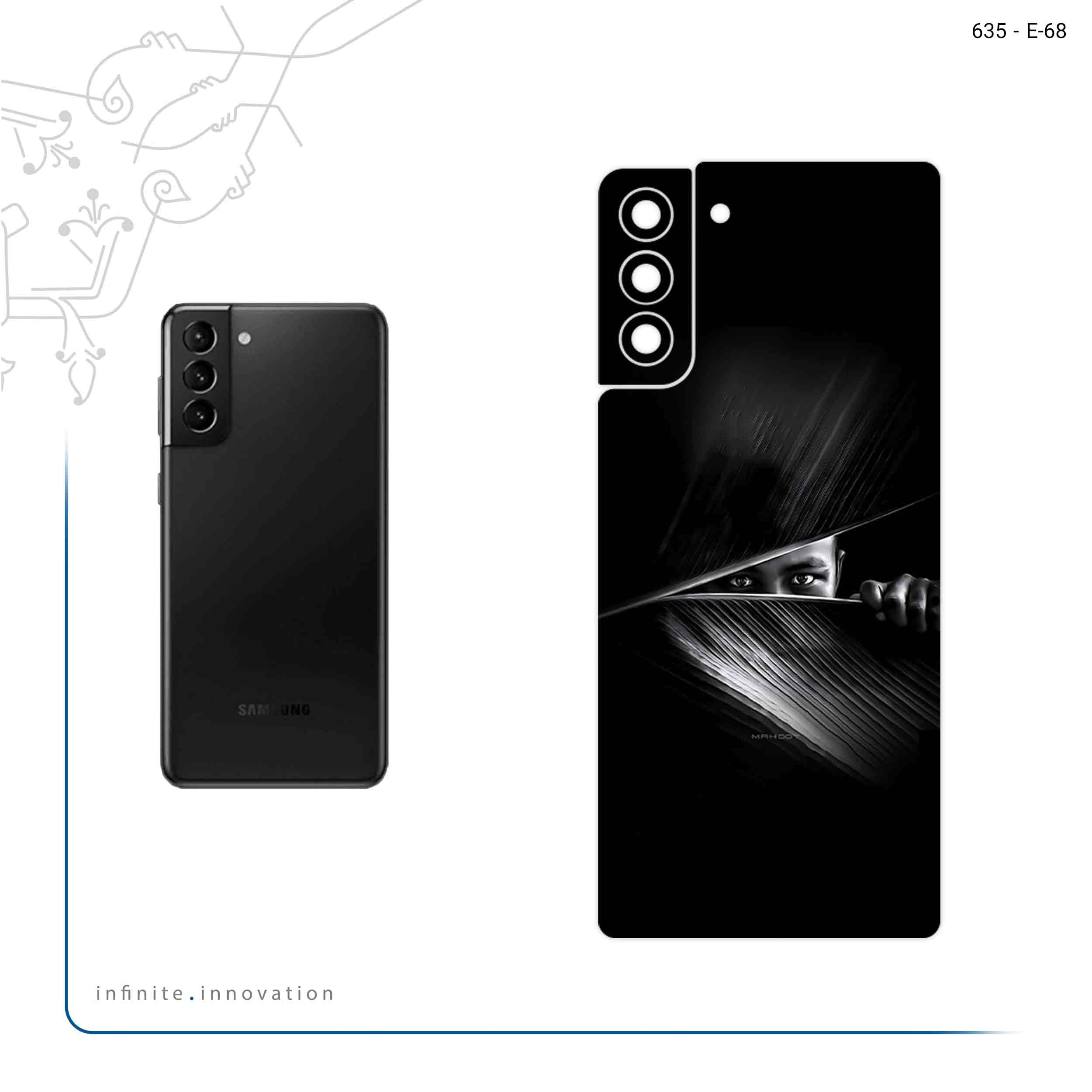 برچسب پوششی ماهوت مدل Black Portrait مناسب برای گوشی موبایل سامسونگ Galaxy S21 Plus 5G