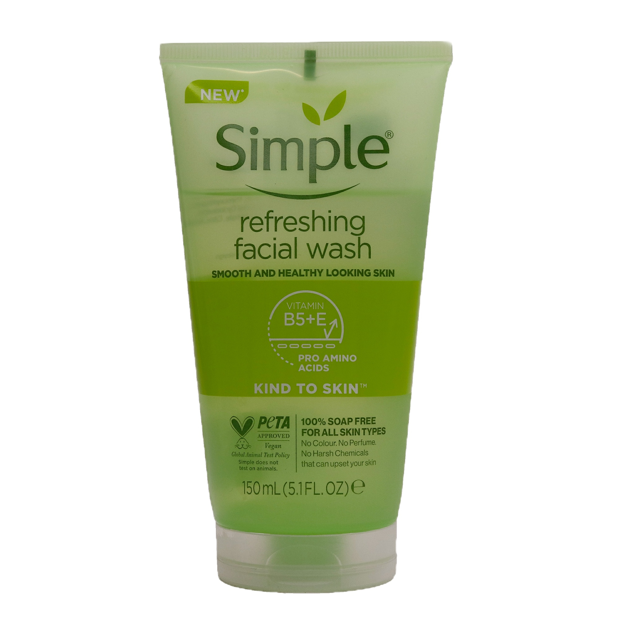 مراقبت پوست ژل شستشو صورت سیمپل مدل Refreshing حجم 150 میلی لیتر