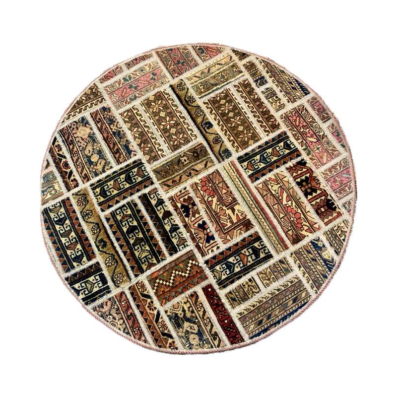 کلاژ فرش دستبافت یک مترو سی مدل دایره کد 1588