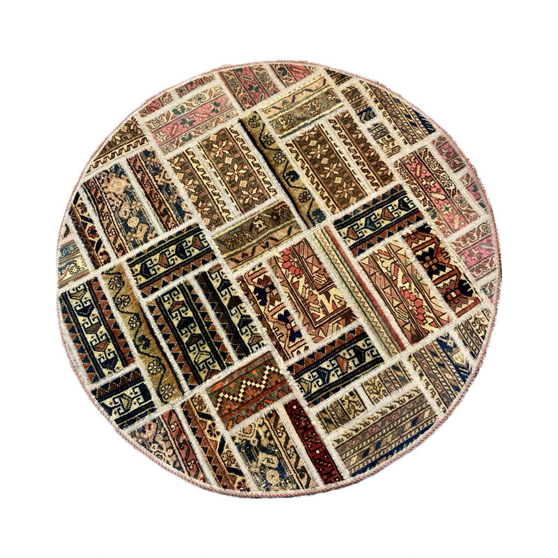 کلاژ فرش دستبافت یک مترو سی مدل دایره کد 1588