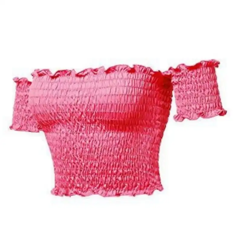 کراپ‌تاپ زنانه مدل نخی تابستانی رنگ صورتی