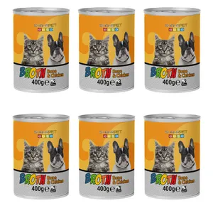 عصاره سگ و گربه شهرپت مدل Bone And Chicken Broth وزن 400 گرم بسته 6 عددی