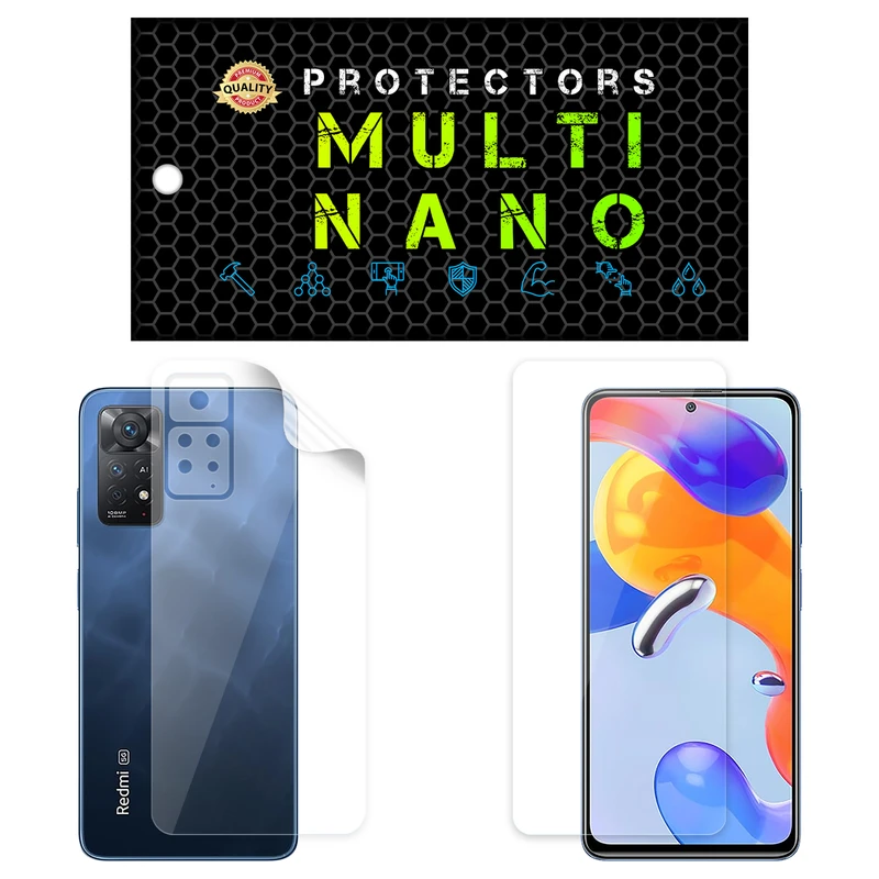 محافظ صفحه نمایش مولتی نانو مدل X-SFT مناسب برای گوشی موبایل شیائومی Redmi Note 11 Pro 5G به همراه محافظ پشت