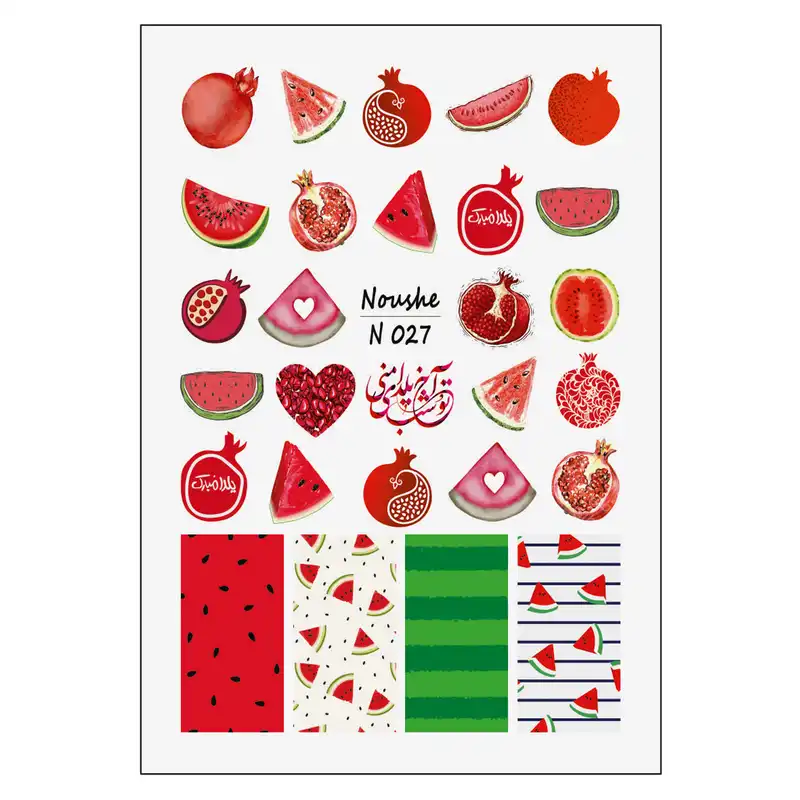 برچسب لنز ناخن مدل تابستان کد N27-35-61-64 مجموعه 4 عددی