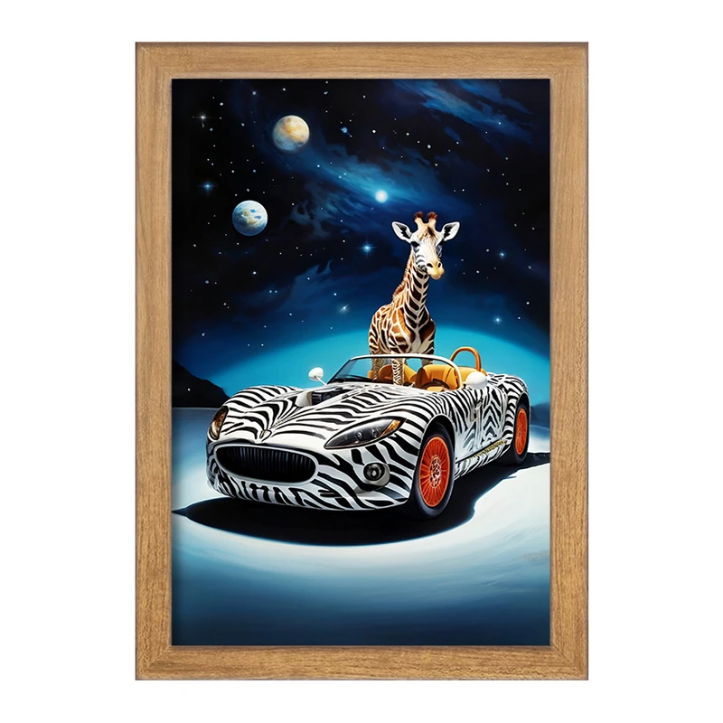 تابلو خندالو مدل زرافه انتزاعی کد F10058