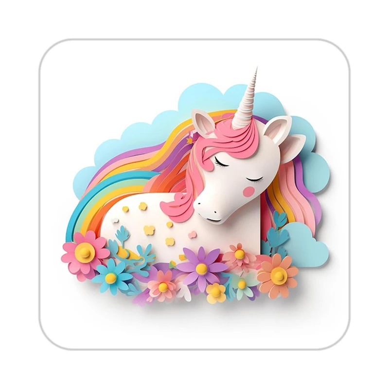 زیر لیوانی کاکتی طرح اسب تک شاخ و یونیکورن مدل mp32215