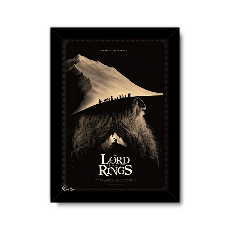 تابلو راویتا طرح ارباب حلقه ها کد 3712 فریم مشکی