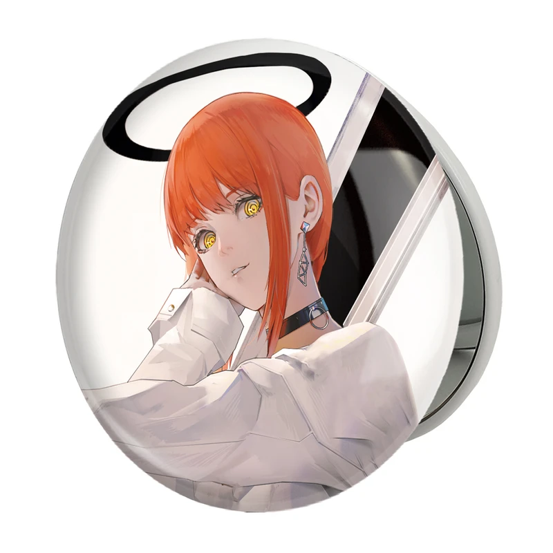 آینه جیبی خندالو طرح ماکیما انیمه مرد اره ای Chainsaw Man مدل تاشو کد 23174 