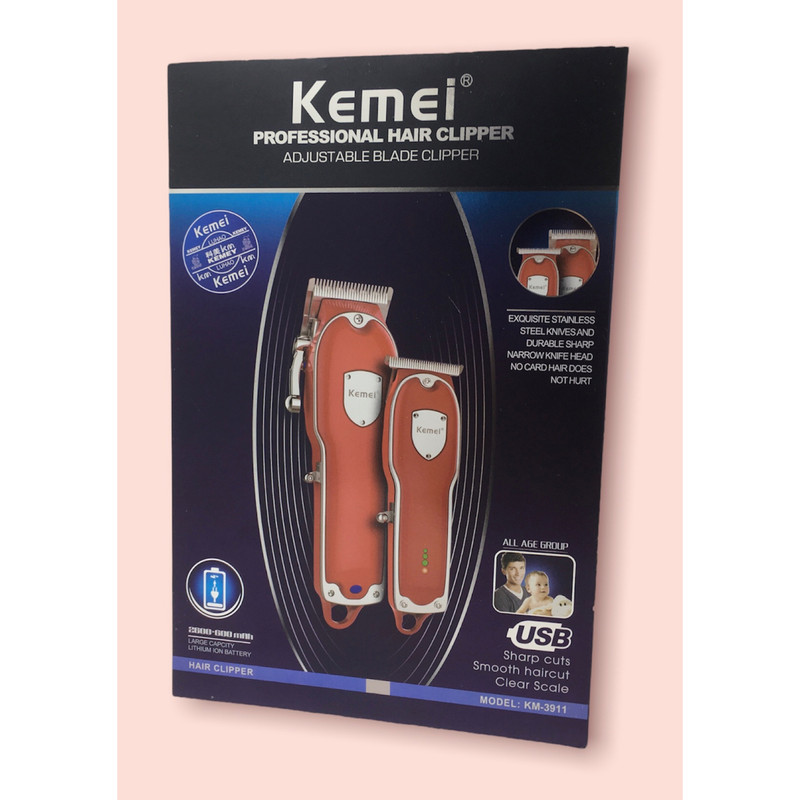 ست ماشین اصلاح موی سر و صورت کیمی مدل KM-3911 مجموعه 2 عددی