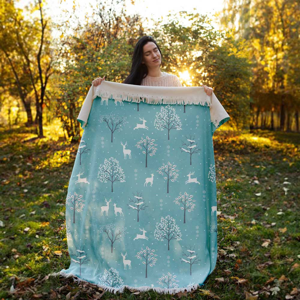 شال مبل طرح زمستان و گوزن کد Q2SH1067 سایز 98x180 سانتی متر شال مبل طرح زمستان و گوزن کد Q2SH1067 سایز 98x180 سانتی متر