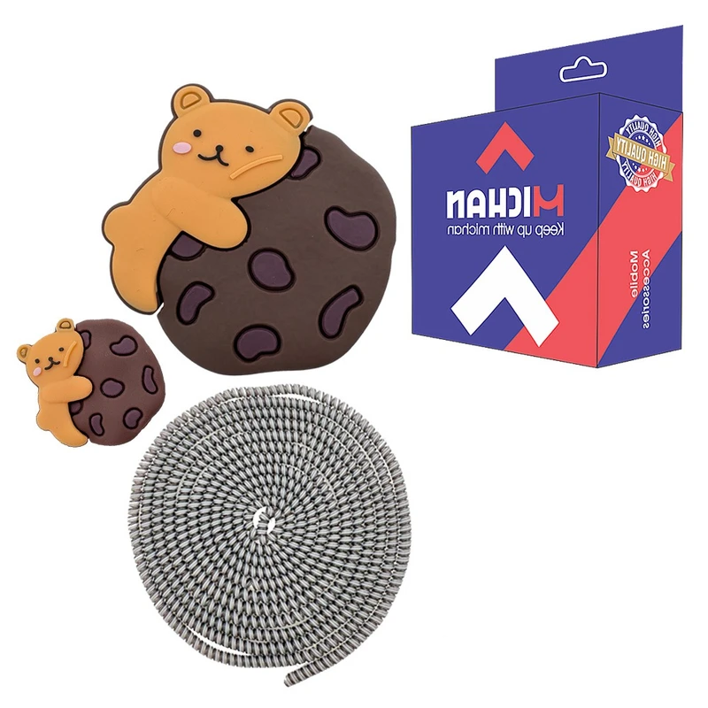 محافظ شاژر دیواری میچان مدل SLC به همراه محافظ کابل شارژ مجموعه 3 عددی