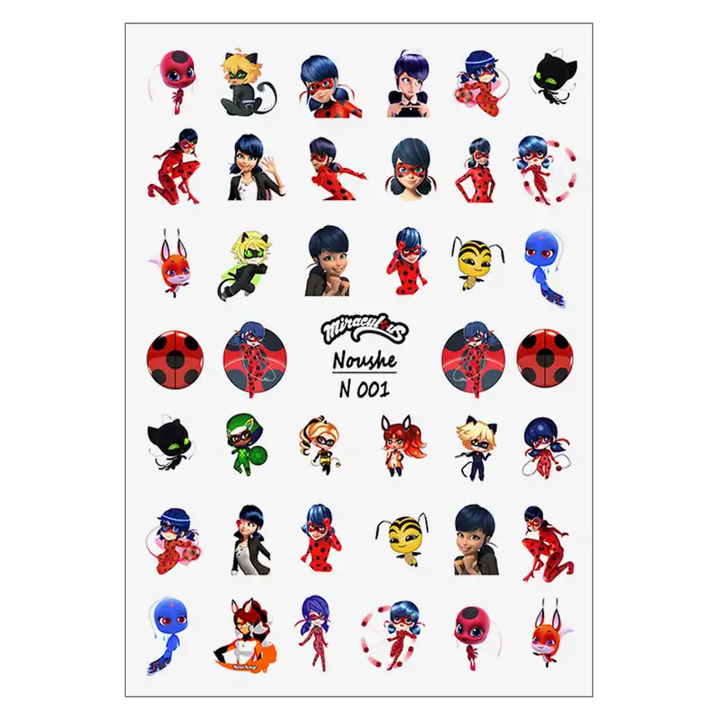 برچسب لنز ناخن مدل کارتونی کد N1-7-45-59 مجموعه 4 عددی